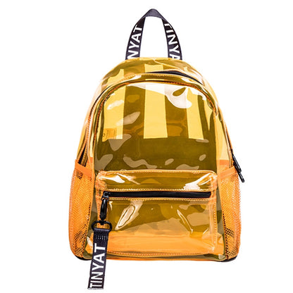 T9051 Ladies Jelly Bag Waterproof PVC Transparent Backpack Beach Travel Backpack