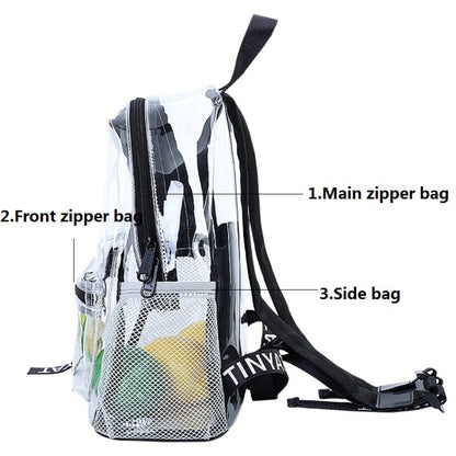 T9051 Ladies Jelly Bag Waterproof PVC Transparent Backpack Beach Travel Backpack