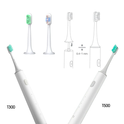 2 PCS For Xiaomi Mijia T300 T500 Electric Toothbrush Replacement Head, T300 &T500 Brush (Green), T300 &T500 Brush (Pink)