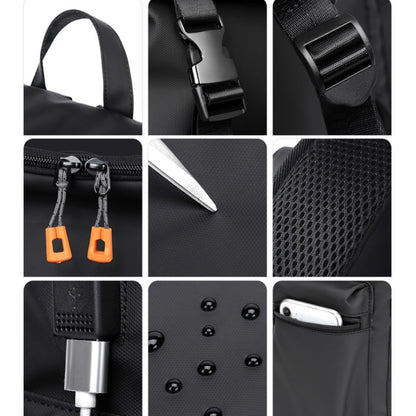 WEIXIER B1862 Men Business Leisure Large Capacity Travel Bag Computer Backpack, B1862 Black, B1862 Grey