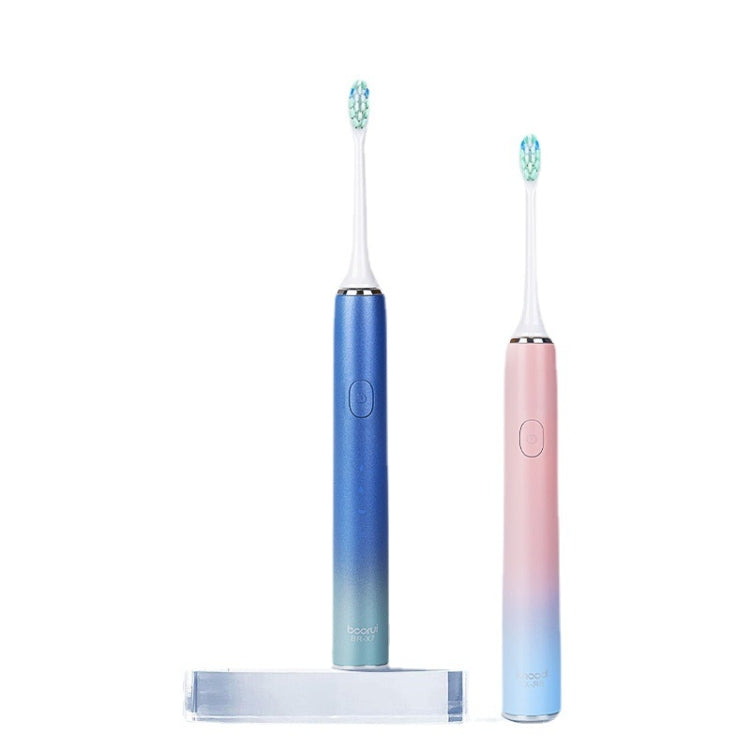 Boorui BR-X7 Smart USB Electric Adults Toothbrush Gradient Oral Hygiene Ultrasonic Toothbrush, BR-X7(Pink), BR-X7(Blue)