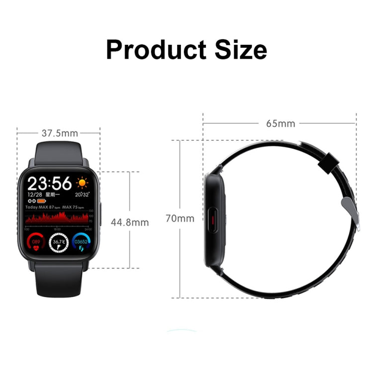 QS16Pro 1.69-Inch Health Monitoring Waterproof Smart Watch, Supports Body Temperature Detection, White, Pink, Blue, Black, Silver Gray, Green, Black Steel, Thick Black Steel