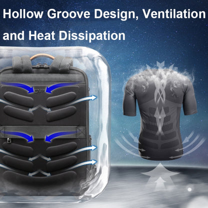 Bopai 61-121518 Multi-compartment Waterproof Expandable Backpack with USB Charging Hole, Black, Dark Gray