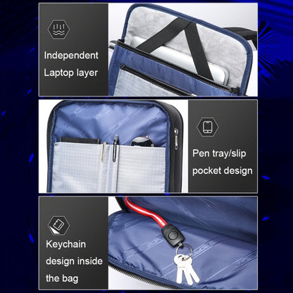 Bopai 61-121518 Multi-compartment Waterproof Expandable Backpack with USB Charging Hole, Black, Dark Gray