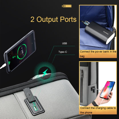 Bopai 61-68118 Multifunctional Wear-resistant Anti-theft Laptop Backpack with USB Charging Hole