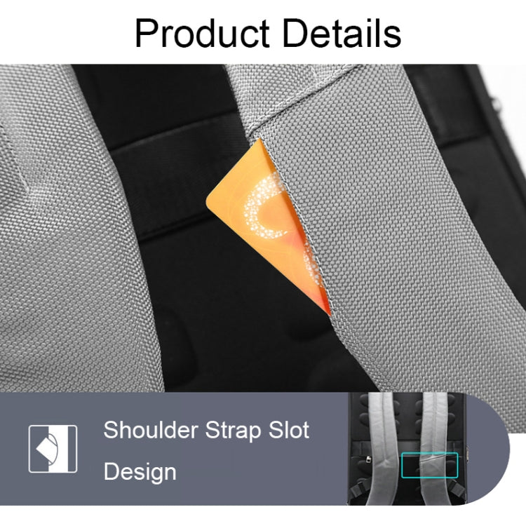 Bopai 61-68118 Multifunctional Wear-resistant Anti-theft Laptop Backpack with USB Charging Hole