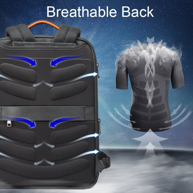 Bopai 61-120691A Waterproof Anti-theft Laptop Backpack with USB Charging Hole, Spec:, Regular Version, Expansion Version