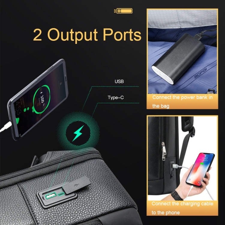 Bopai 61-121561 Multifunctional Anti-theft Laptop Business Backpack with USB Charging Hole, 61-121561
