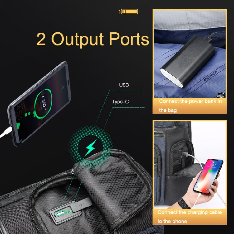 Bopai 61-121981 Multifunctional Anti-theft Laptop Business Backpack with USB Charging Hole