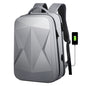 160 Large Capacity ABS Waterproof Laptop Backpack with USB Charging Port, Light Grey, Black