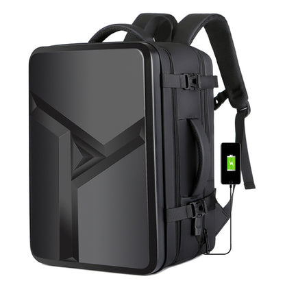 Large-capacity Waterproof Expandable Hard Shell Backpack with USB Charging Hole, 161 Light Grey, 161 Black, 161 Dark Gray, 162 Black, 162 Deep Gray, 162 Light Gray