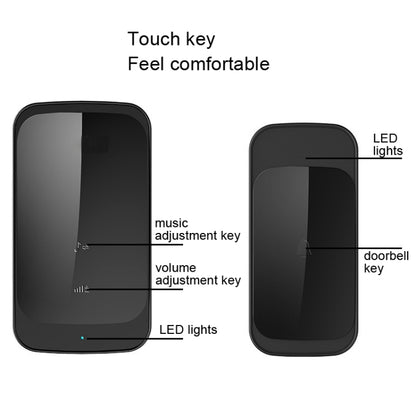 C03 1 For 1 Home Wireless Waterproof Touch Sensor Doorbell, C03 EU Plug Black, C03 EU Plug White, C03 US Plug Black, C03 US Plug White, C03 UK Plug Black, C03 UK Plug White