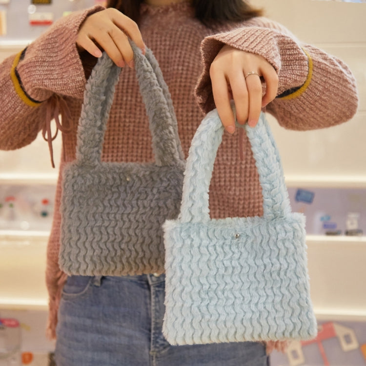H6302-1 Autumn and Winter Plush Plaid Small Handbag