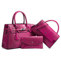 3 In 1 Crocodile Print Diagonal Cross-Body Bag Large Capacity Tote Bag
