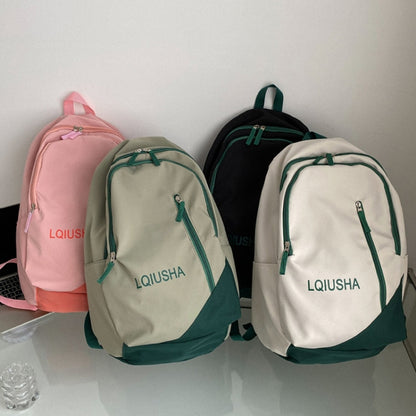 Girls School Bag Backpack Large Capacity Lightweight Student Backpack, 109036 White, 109036 Green, 109036 Black, 109036 Pink