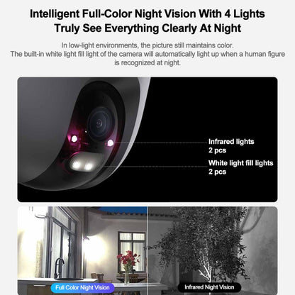 Original Xiaomi CW400 Outdoor Camera 2.5K Ultra HD Smart Full Color Night Vision IP66 Waterproof, US Plug, CW400