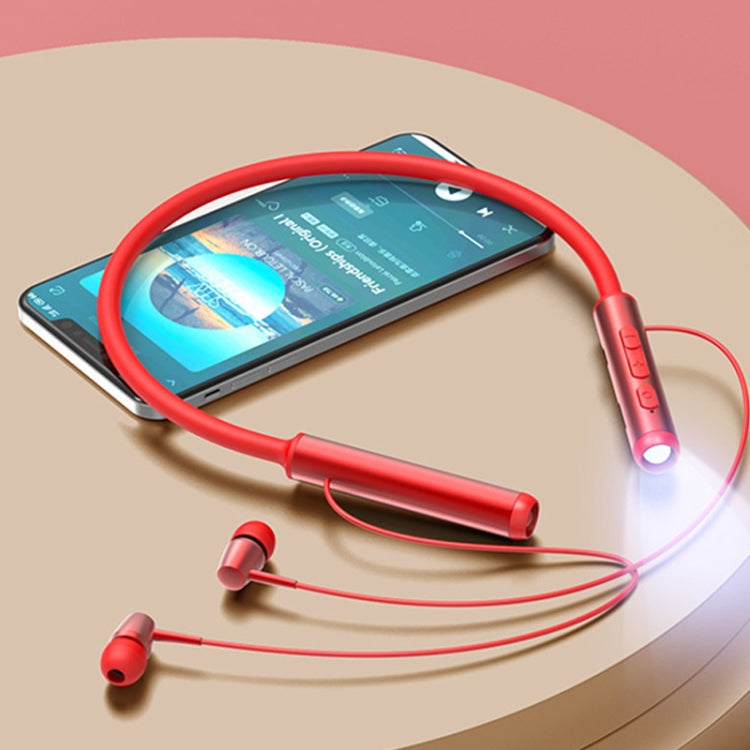 YY-708 Neck Hanging Noise Reduction Card Bluetooth Sports Headset with Flashlight Function