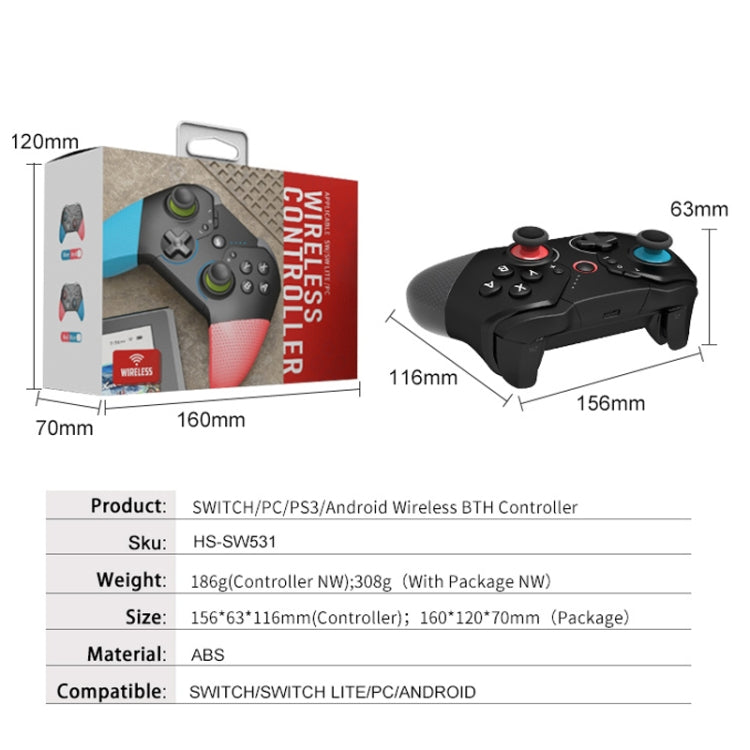 For Nintendo Switch / Switch Lite HS-SW531 Programmable Game Bluetooth Wireless Handle, HS-SW531