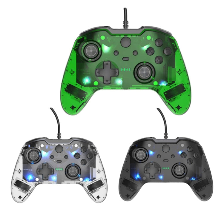 For Microsoft XBOX One / PC XO300 RGB Luminous Wired Gamepad, XO300(Translucent Black), XO300(Transparent), XO300(Translucent Green)