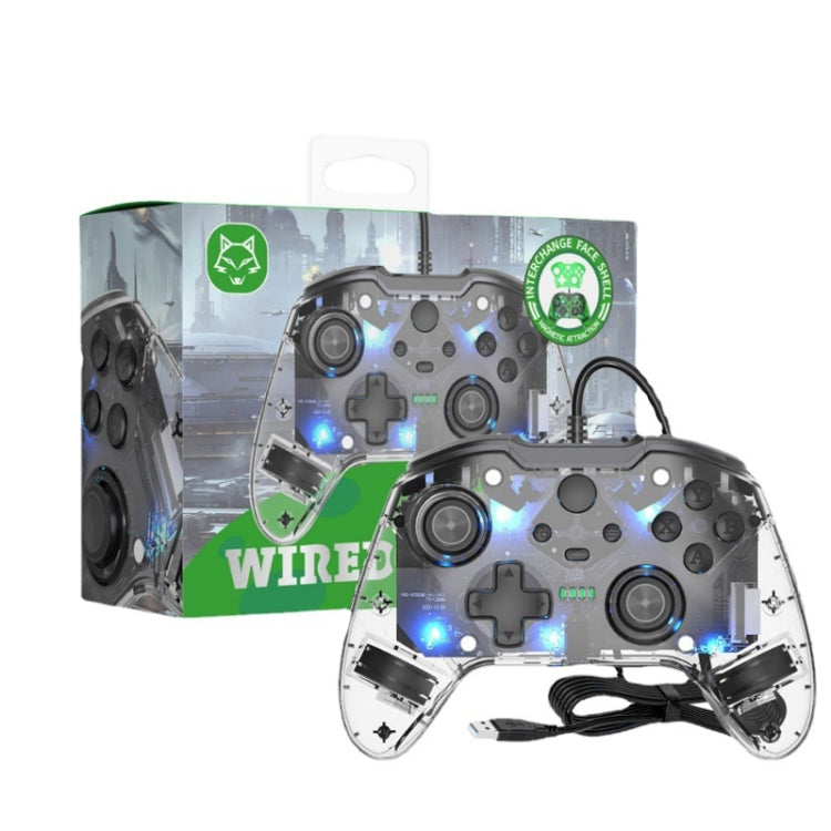 For Microsoft XBOX One / PC XO300 RGB Luminous Wired Gamepad, XO300(Translucent Black), XO300(Transparent), XO300(Translucent Green)
