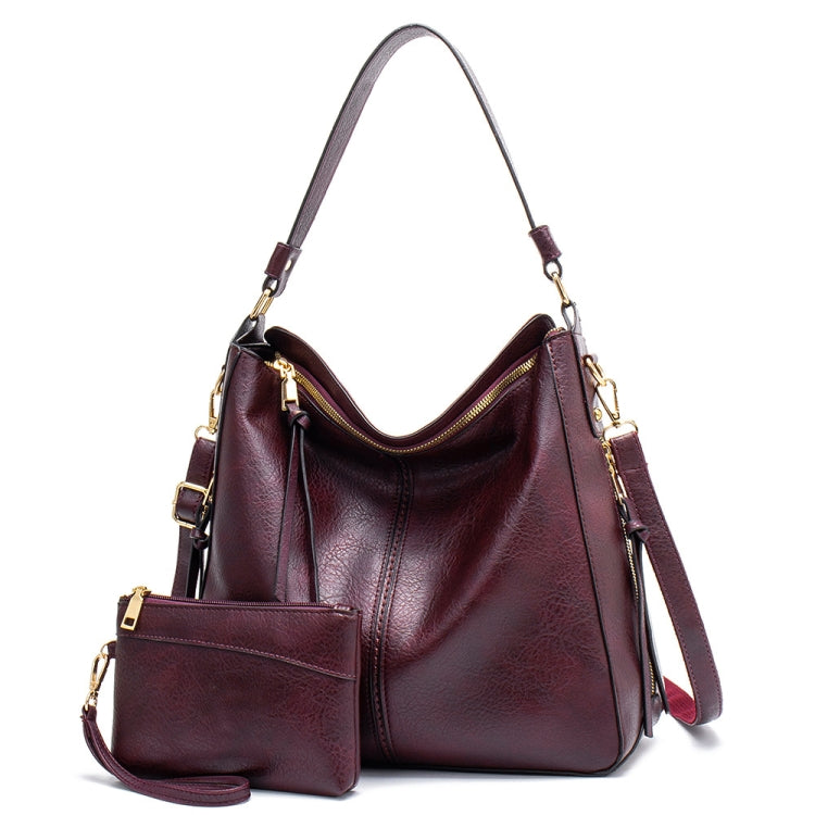 7871 Large Capacity Adjustable Leather Tote Bag Multi-compartment Shoulder Bag, Red, Blue, Black, Coffee, Grey, Pink, Brown, Purple Red, 2-In-1 Brown, 2-In-1 Black, 2-In-1 Purple Red, 2-In-1 Blue, 2-In-1 Gray, 2-In-1 Red, 2-In-1 Pink