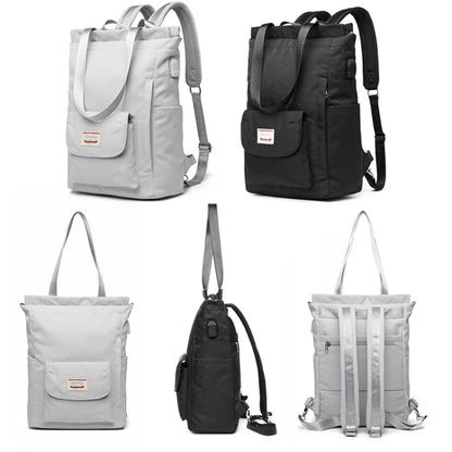 Student Backpack Waterproof USB Laptop Bag, Size:, Medium (Gray), Medium (Black), Large (Gray), Large (Black)