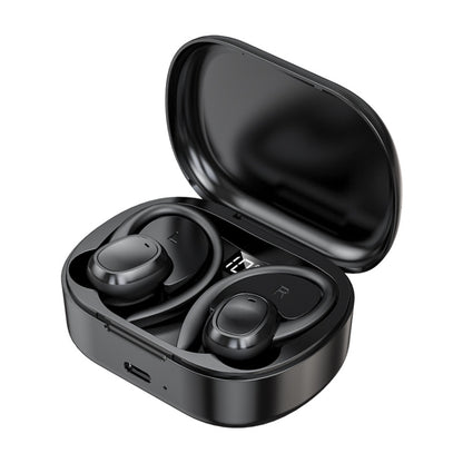 S260 Hanging Ear With Charging Bin Digital Display Stereo Bluetooth Earphones, S260 Black