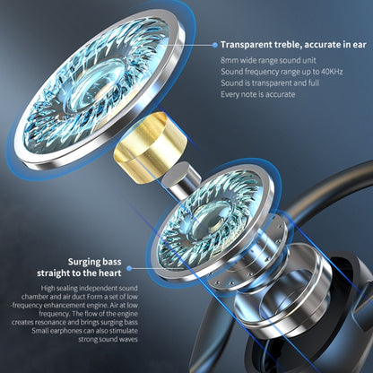 S260 Hanging Ear With Charging Bin Digital Display Stereo Bluetooth Earphones, S260 Black