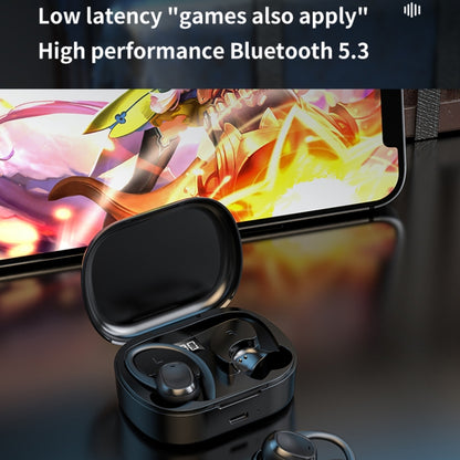 S260 Hanging Ear With Charging Bin Digital Display Stereo Bluetooth Earphones, S260 Black