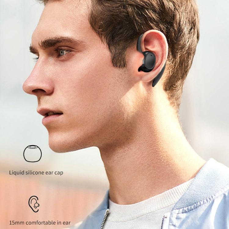 S260 Hanging Ear With Charging Bin Digital Display Stereo Bluetooth Earphones, S260 Black