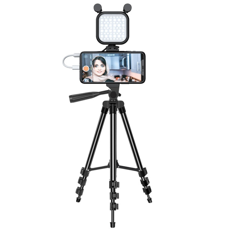 KIT-15LM Tripod Fill Light With Microphone Vlogging Kit  For Live Phone Recording, V13 Tripod Set