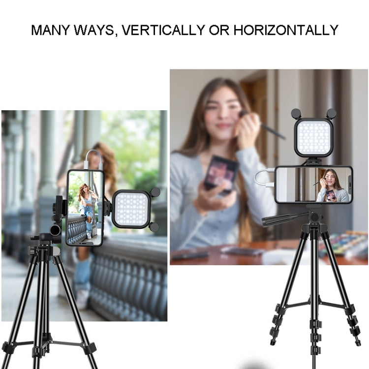 KIT-15LM Tripod Fill Light With Microphone Vlogging Kit  For Live Phone Recording, V13 Tripod Set