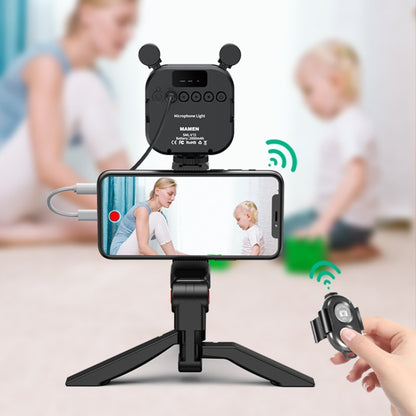 KIT-11LM Tripod Fill Light With Microphone Vlogging Kit For Live Phone Recording, V13 Vlogging Kit