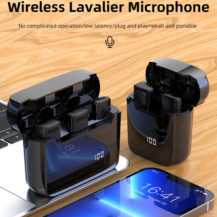 Wireless Lavalier Noise Canceling Microphone with Charging Case, S11 Single Microphone Black USB-C/Type-C Interface, S11 Single Microphone Black 8 Pin Interface