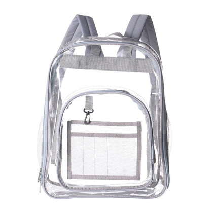 PVC Transparent Waterproof Backpack Student School Bag, Large Purple, Large Light Grey, Large Black, Small Pink, Small Black, Small Gray, Candy Color Black, Candy Color Green, Candy Colo Pink