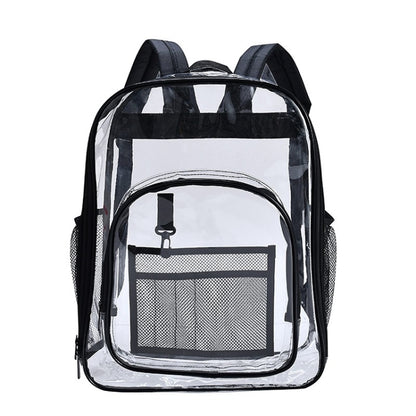 PVC Transparent Waterproof Backpack Student School Bag, Large Purple, Large Light Grey, Large Black, Small Pink, Small Black, Small Gray, Candy Color Black, Candy Color Green, Candy Colo Pink