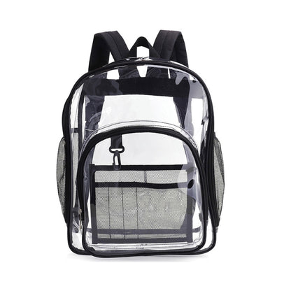 PVC Transparent Waterproof Backpack Student School Bag, Large Purple, Large Light Grey, Large Black, Small Pink, Small Black, Small Gray, Candy Color Black, Candy Color Green, Candy Colo Pink