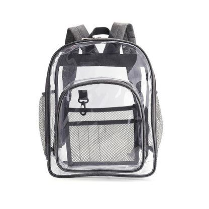 PVC Transparent Waterproof Backpack Student School Bag, Large Purple, Large Light Grey, Large Black, Small Pink, Small Black, Small Gray, Candy Color Black, Candy Color Green, Candy Colo Pink