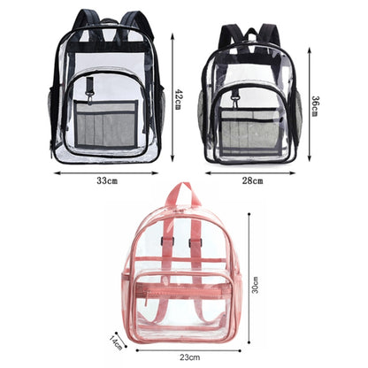 PVC Transparent Waterproof Backpack Student School Bag, Large Purple, Large Light Grey, Large Black, Small Pink, Small Black, Small Gray, Candy Color Black, Candy Color Green, Candy Colo Pink