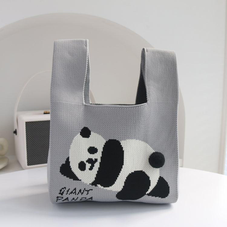 Spring and Summer Giant Panda Knitted Bag Large Capacity Cartoon Vest Style Handbag