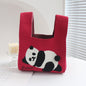 Spring and Summer Giant Panda Knitted Bag Large Capacity Cartoon Vest Style Handbag