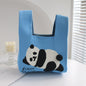 Spring and Summer Giant Panda Knitted Bag Large Capacity Cartoon Vest Style Handbag