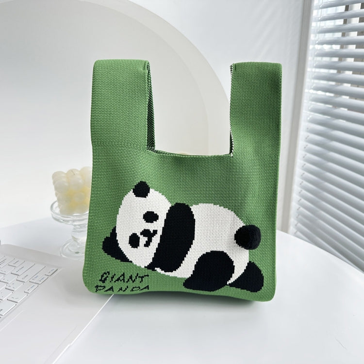 Spring and Summer Giant Panda Knitted Bag Large Capacity Cartoon Vest Style Handbag