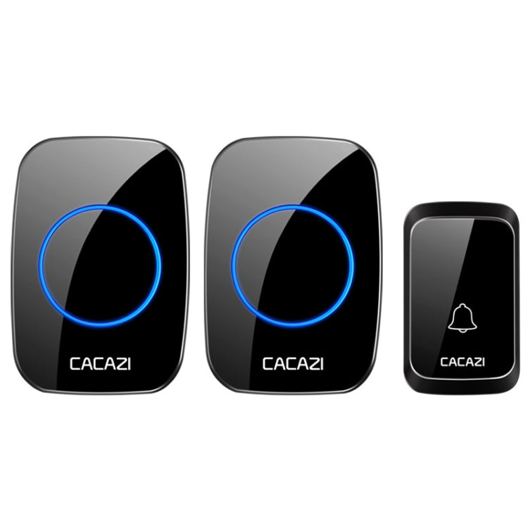 CACAZI A06-DC 1 to 2 Battery Smart Home Wireless Waterproof Doorbell, 1 to 2 (White), 1 to 2 (Black)