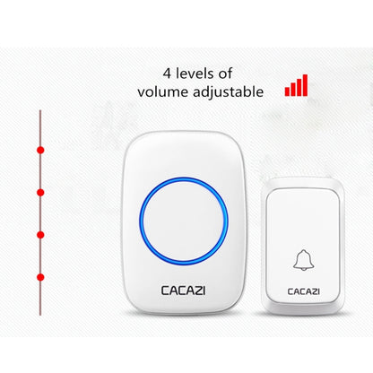 CACAZI A06-DC 1 to 2 Battery Smart Home Wireless Waterproof Doorbell, 1 to 2 (White), 1 to 2 (Black)