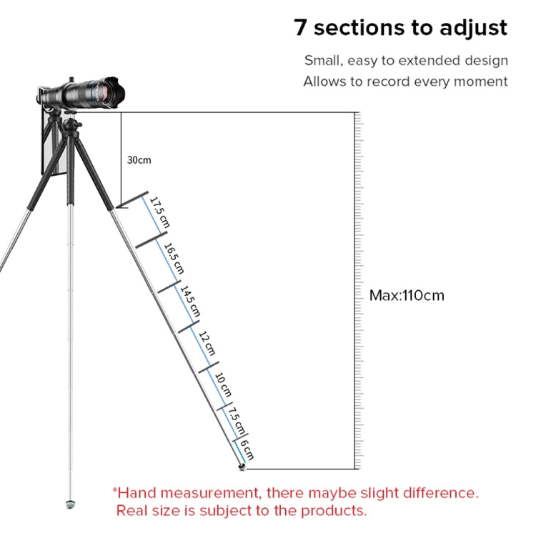 APEXEL APL-JJ09 Mobile Selfie Live Streaming Portable Stretch Telephoto Tripod, APL-JJ09