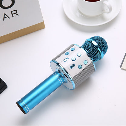 WS-858L LED Light Flashing Wireless Capacitance Microphone Comes With Audio Mobile Phone Bluetoon Live Microphone, WS-858L (Pink), WS-858L (Gold), WS-858L (Blue), WS-858L (Black), WS-858L (Rose Gold)