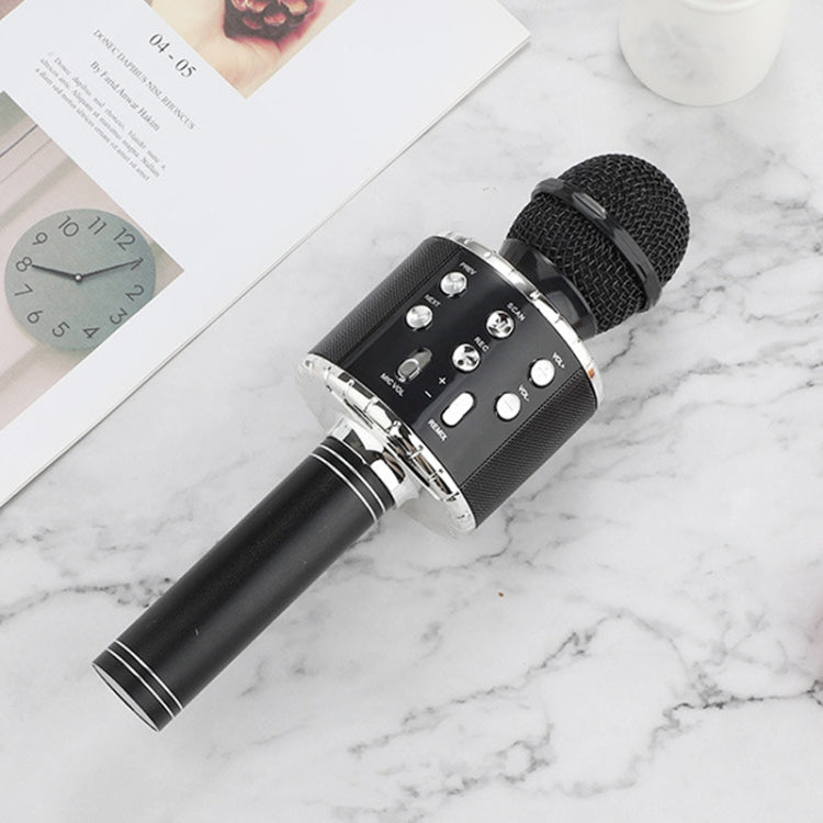 WS-858L LED Light Flashing Wireless Capacitance Microphone Comes With Audio Mobile Phone Bluetoon Live Microphone, WS-858L (Pink), WS-858L (Gold), WS-858L (Blue), WS-858L (Black), WS-858L (Rose Gold)