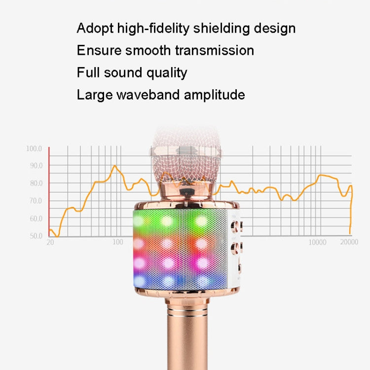 WS-858L LED Light Flashing Wireless Capacitance Microphone Comes With Audio Mobile Phone Bluetoon Live Microphone, WS-858L (Pink), WS-858L (Gold), WS-858L (Blue), WS-858L (Black), WS-858L (Rose Gold)