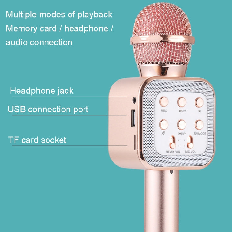 WS-1818 LED Light Flashing Microphone Self-contained Audio Bluetooth Wireless Microphone